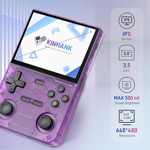 Miniatura 3 de kinhank Consola de juegos portátil retro, soporta más de 9000 juegos, equipada con tarjeta TF de 64 G, mini consola de videojuegos retro portátil,