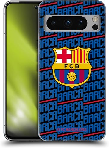 Head Case Designs Officially Licensed FC Barcelona Barca Crest Patterns Soft Gel Case Compatible with Google Pixel 8 Pro