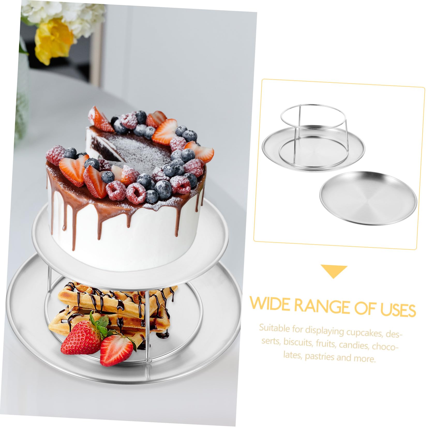 Vassoio Portata in Acciaio Resistente per Dolci e Antipasti Supporto Elegante per Buffet Feste e Dessert per Frutta e Snack