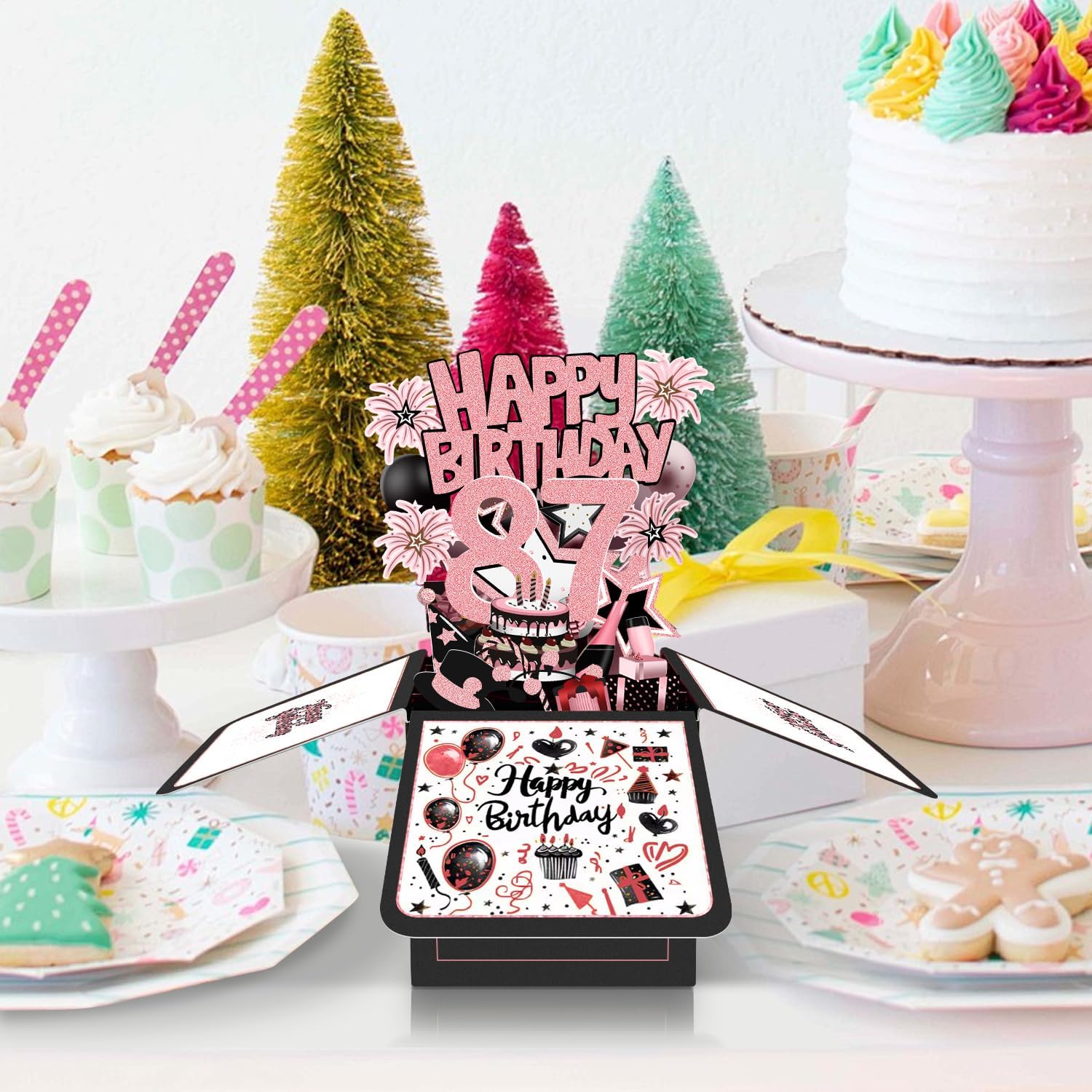 Joycard 87th Birthday Card, 87th Birthday Decorations for Women, Happy Birthday 3D Cards for 87 Year Old Grandma, Birthday Gift Box for Mother - Image 5