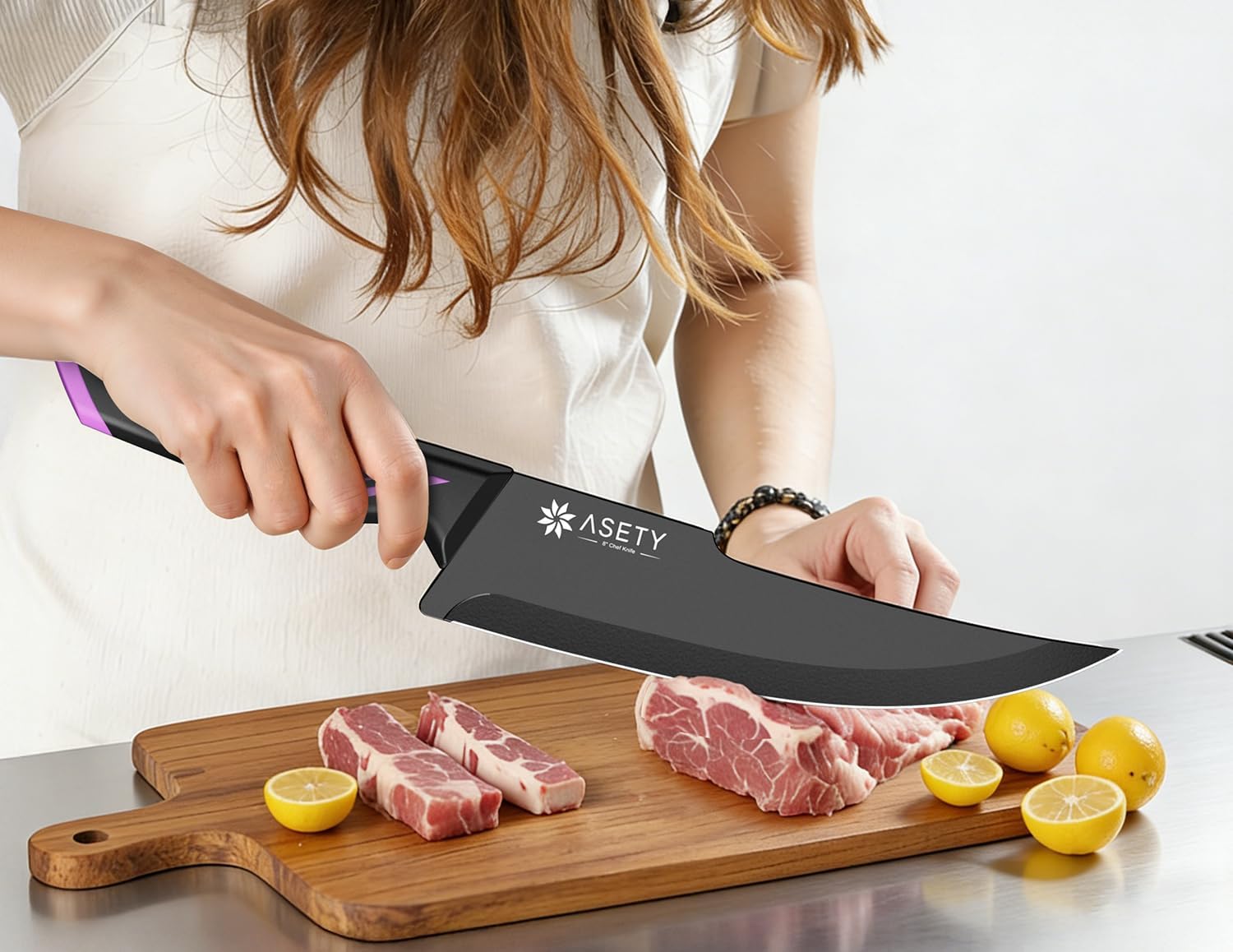 Knife Set - 15 PCS Kitchen Knife Set with Built-in Knife Sharpener Block - Stainless Steel Knife Block Set - Dishwasher Safe, Elegant Box for Men Women - Image 2