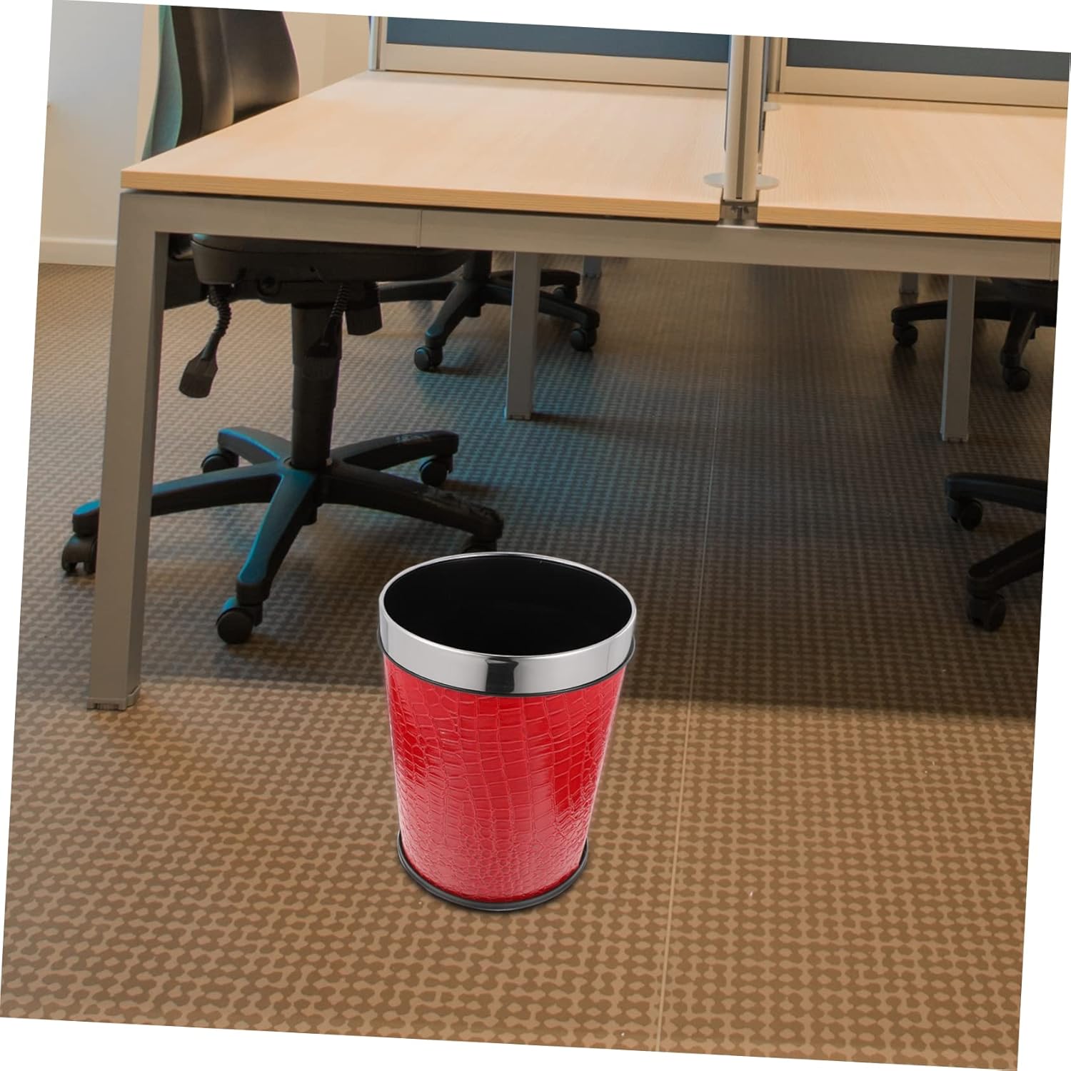 Lidless Retro Garbage Can Multi Use Household Waste Trash Bin for Office Bedroom and Bathroom Compatible with Standard Trash Bags