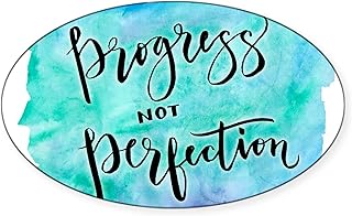 Progress Not Perfection Sticker Sticker (Oval 50 pk)