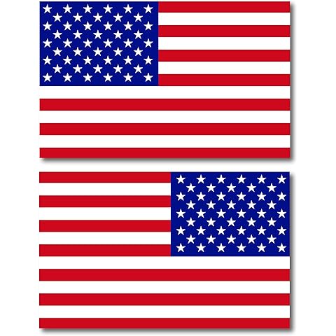 Magnet Me Up Patriotic American Flag Magnet Decals, Opposing 2 Pack, 5x8 Inches, Heavy Duty Automotive Magnet for Car Truck SUV, Any Magnetic Surface, Showcase Your Patriotism, Crafted in USA