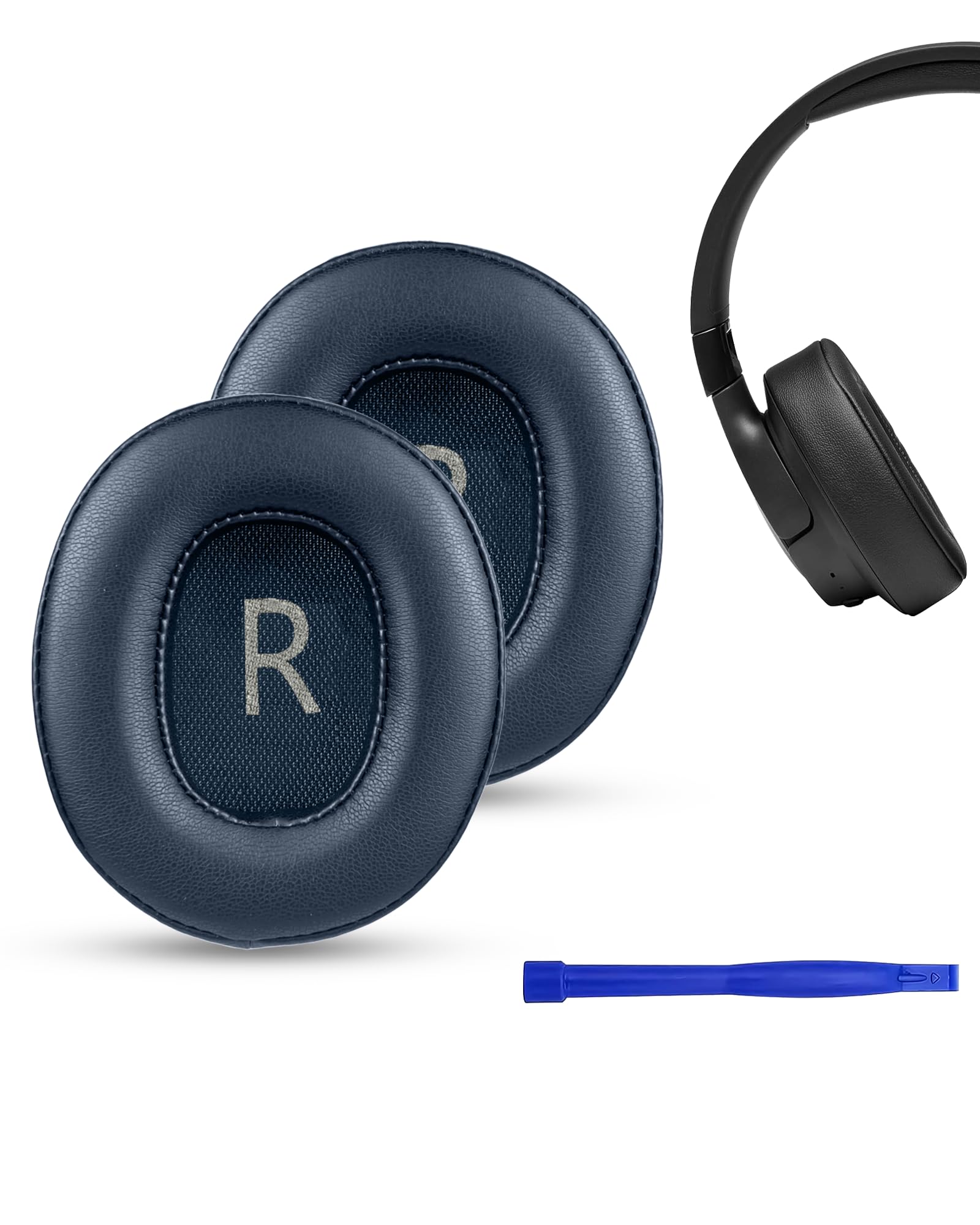 Earpads for JBL Tune 700(700BT)/710(710BT)/720(720BT)/750(750BT,750BTNC)/760(760NC)/770(770NC) Over-Ear Headphones, daunke Premium Protein Leather (Including a Pair), Full Protection,Blue