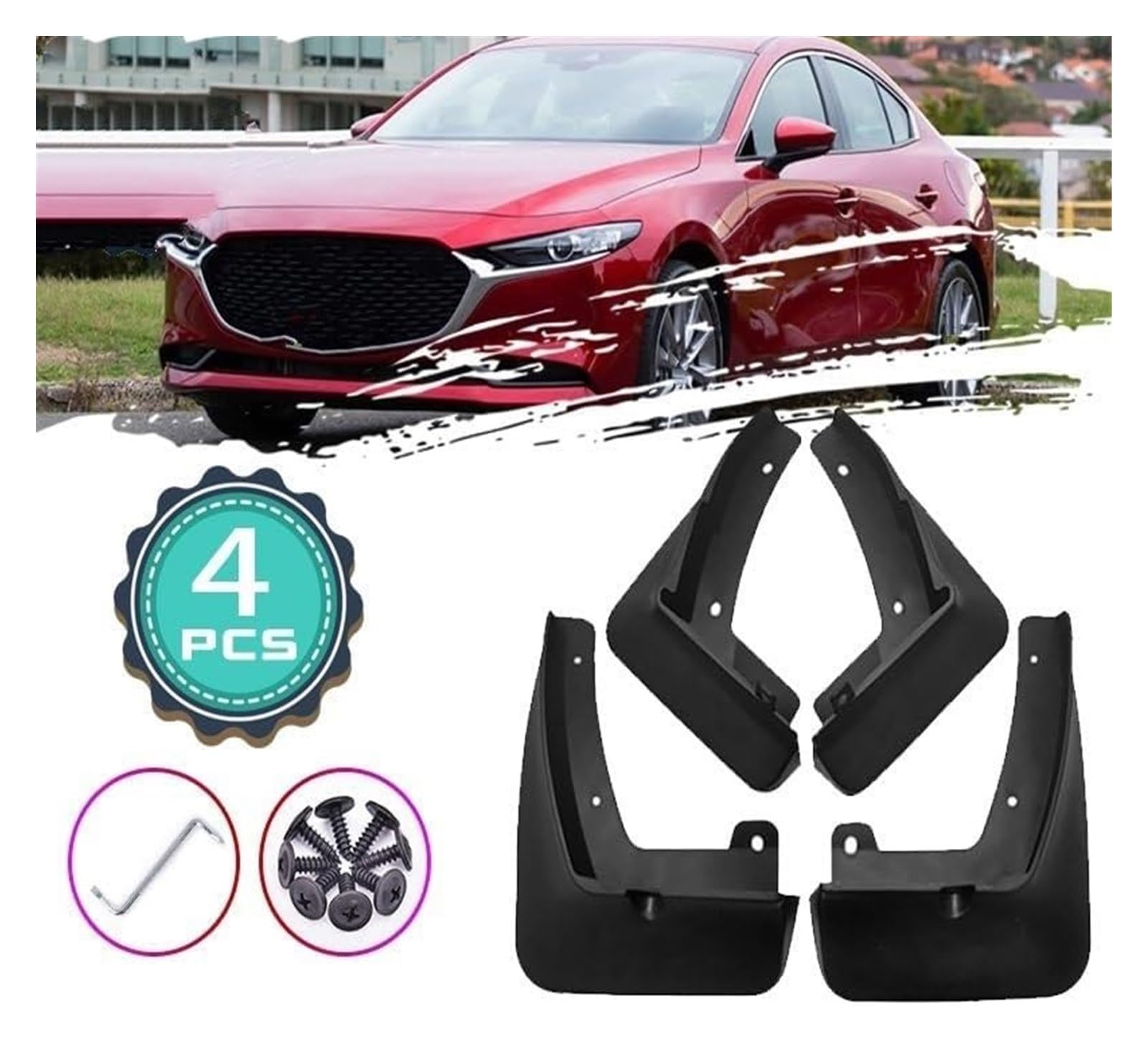 Für Mazda 3 Für Mazda3 BP 2019 2020 Hatch Schrägheck Schmutzfänger Spritzschutz Kotflügel Vorne Hinten 4-tlg Vordere Und Hintere Kotflügel