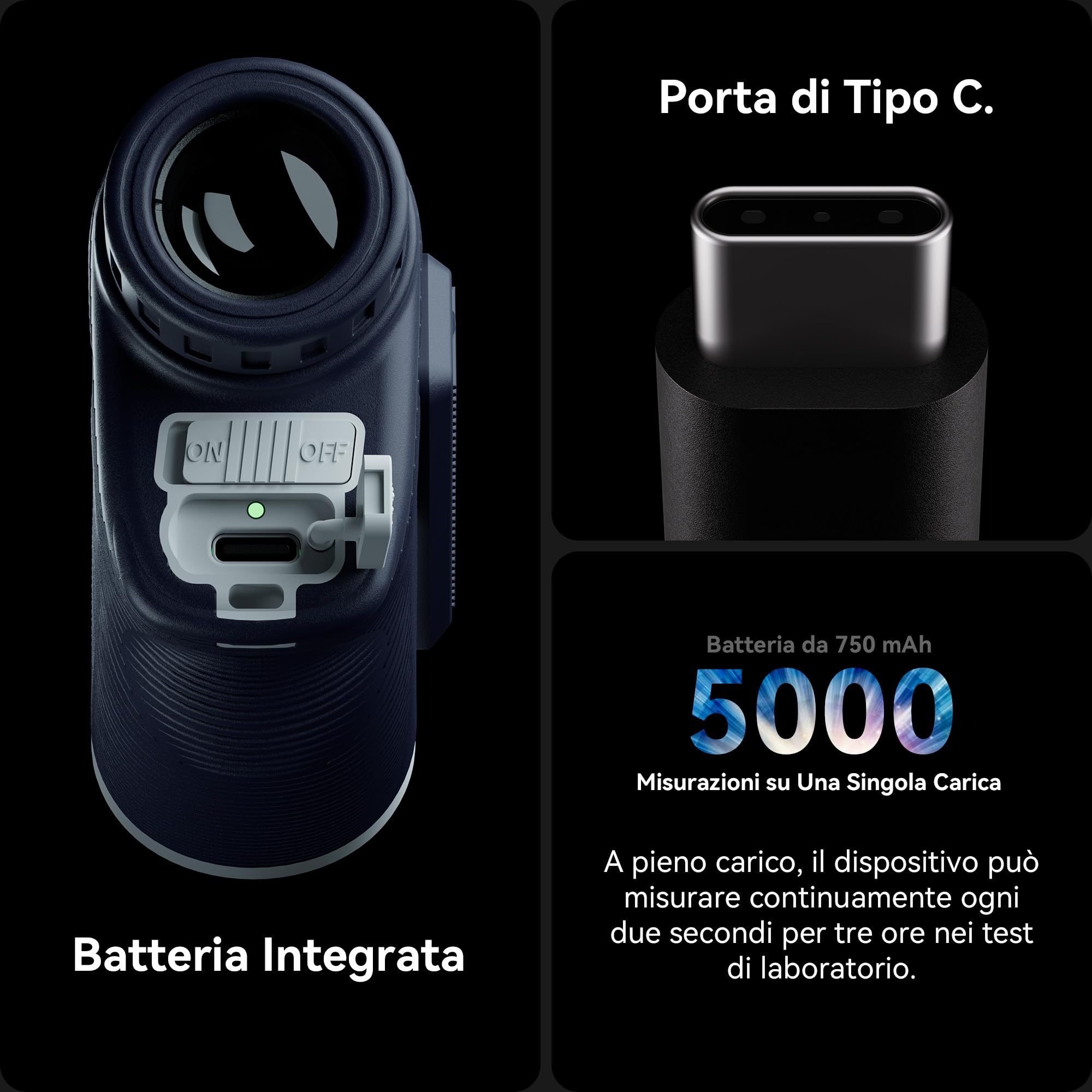 Gogogo Sport Vpro Telemetro Laser Golf Caccia 1372/2286 M/Y/Feet, Range Finder Magnetico Precisione±0.5yd, Blocco della Bandiera e Vibrazione, Pendenza on/off, Modalità di Scansione, Schermo HD