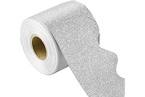 65.6 Feet Mesmerizing Silver Scalloped Bulletin Board Borders