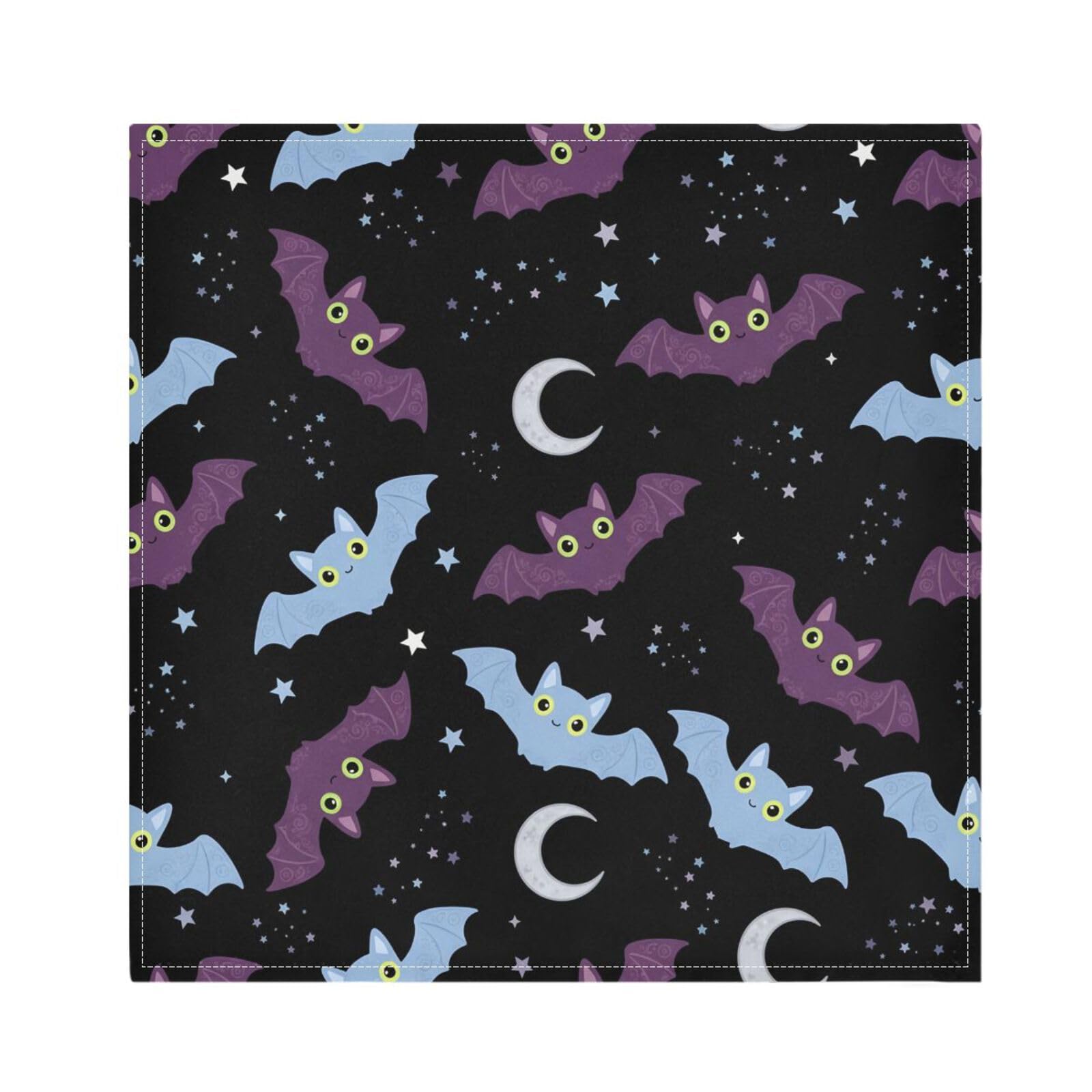 Ttgoth Moon Bats Cloth Napkin Set of 4 Washable & Reusable Dinner Napkins for Dining Table, Banquets, Wedding, Party, 50x50 cm