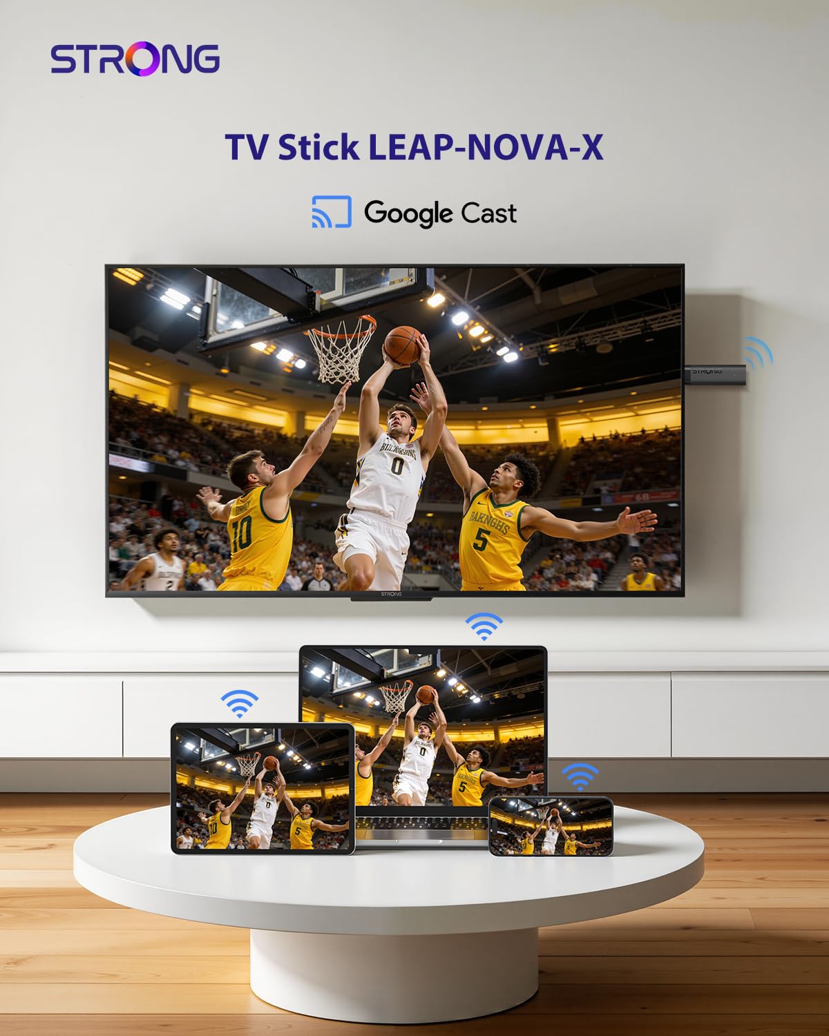 STRONG LEAP-NOVA-X TV Stick 4K UHD, Android 14, 32GB Memoria, Dolby Vision/Audio, Wi-Fi 6, HDR10+, Controllo Vocale, Chromecast Integrato, Streaming Oltre 5000 App