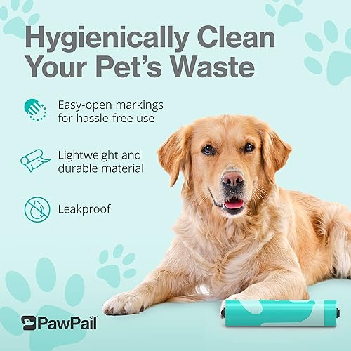 Vista 4 de PawPail Bolsas de basura para mascotas, bolsas de excremento para perros, a prueba de fugas y reducen el olor, ligeramente perfumadas, extra