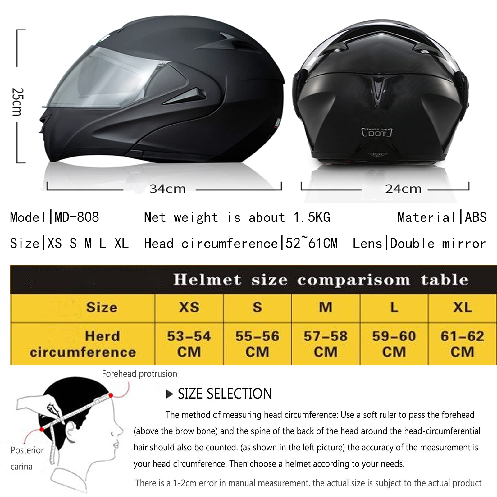 Letetexi Casque Modulable Moto Bluetooth Intégré ECE Homologué Avec