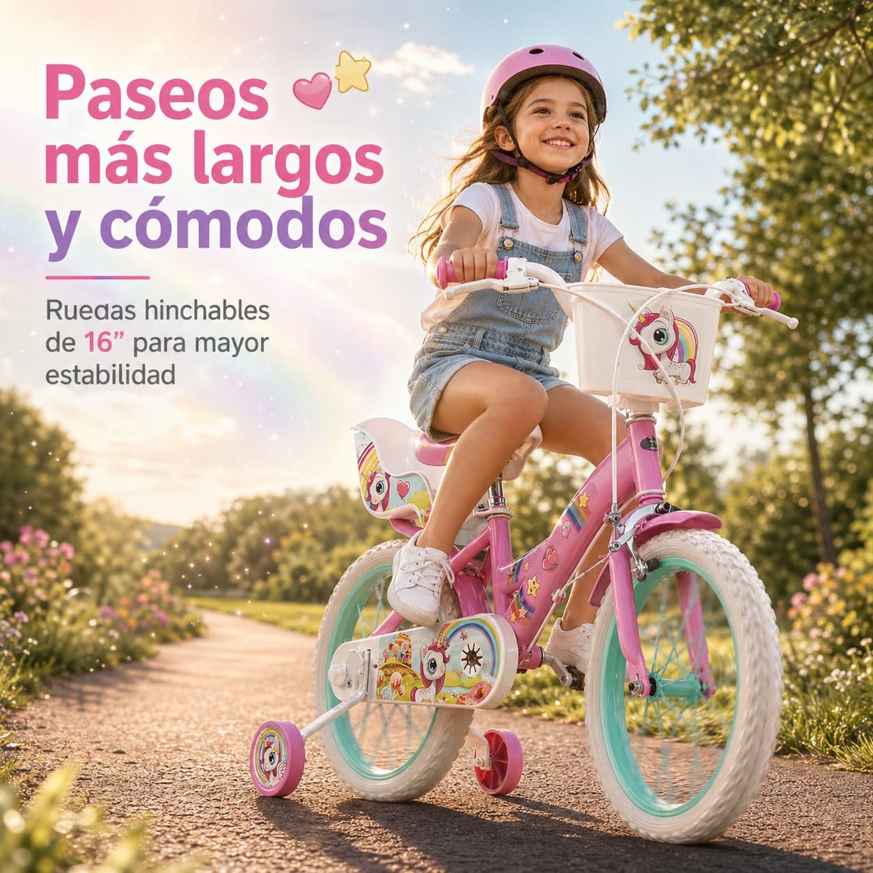 TOIMSA Bicicleta Unicornio 16" (5/8 años)