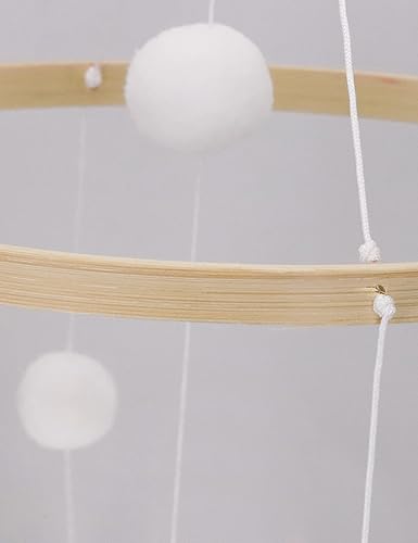 Miniatura 4 de Encantadora cama de cuentas de madera de fieltro para bebé techo móvil decorar colgantes, accesorios de enfermería infantil, enfermera (nube azul