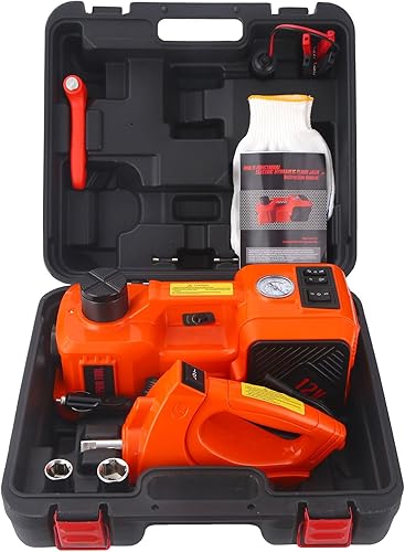 Juego de gatos eléctricos para coche, gato hidráulico de 5 toneladas con bomba de neumáticos integrada y llave de impacto para sedanes, SUV, MPV,