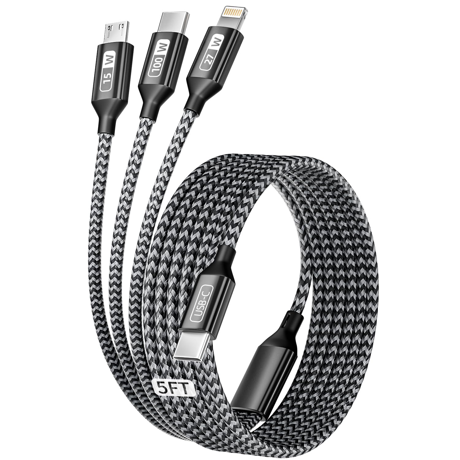 Photo 1 of 100W USB C Multi Charging Cable, 3 IN 1 USB C Charger Cable Fast Charging