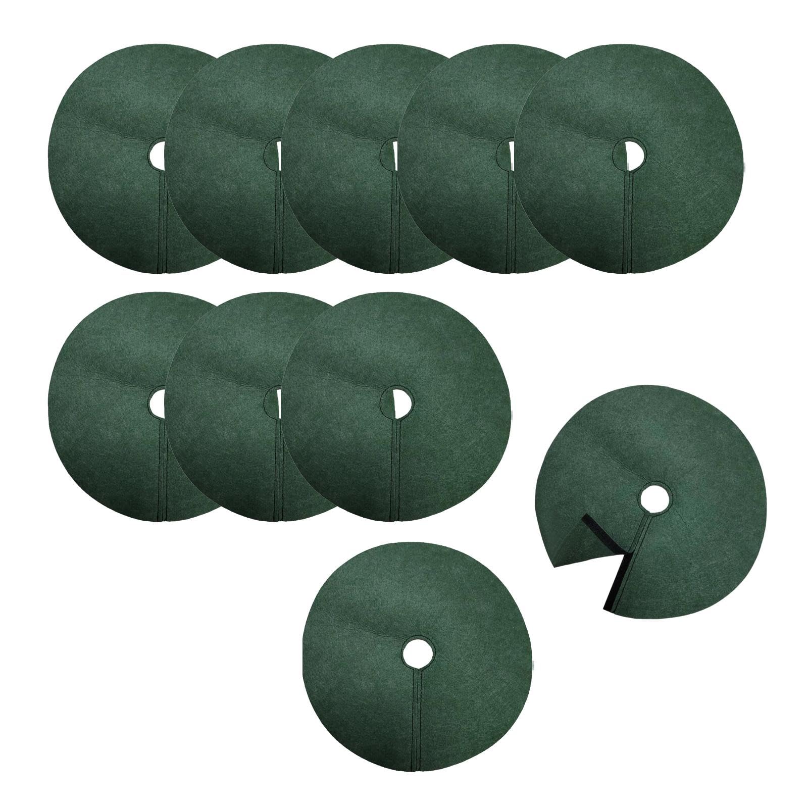 ATORSE 10Pcs Tree Mulch Rings for Weed Control Gardening Round Fruit Tree Protector L|-image-8