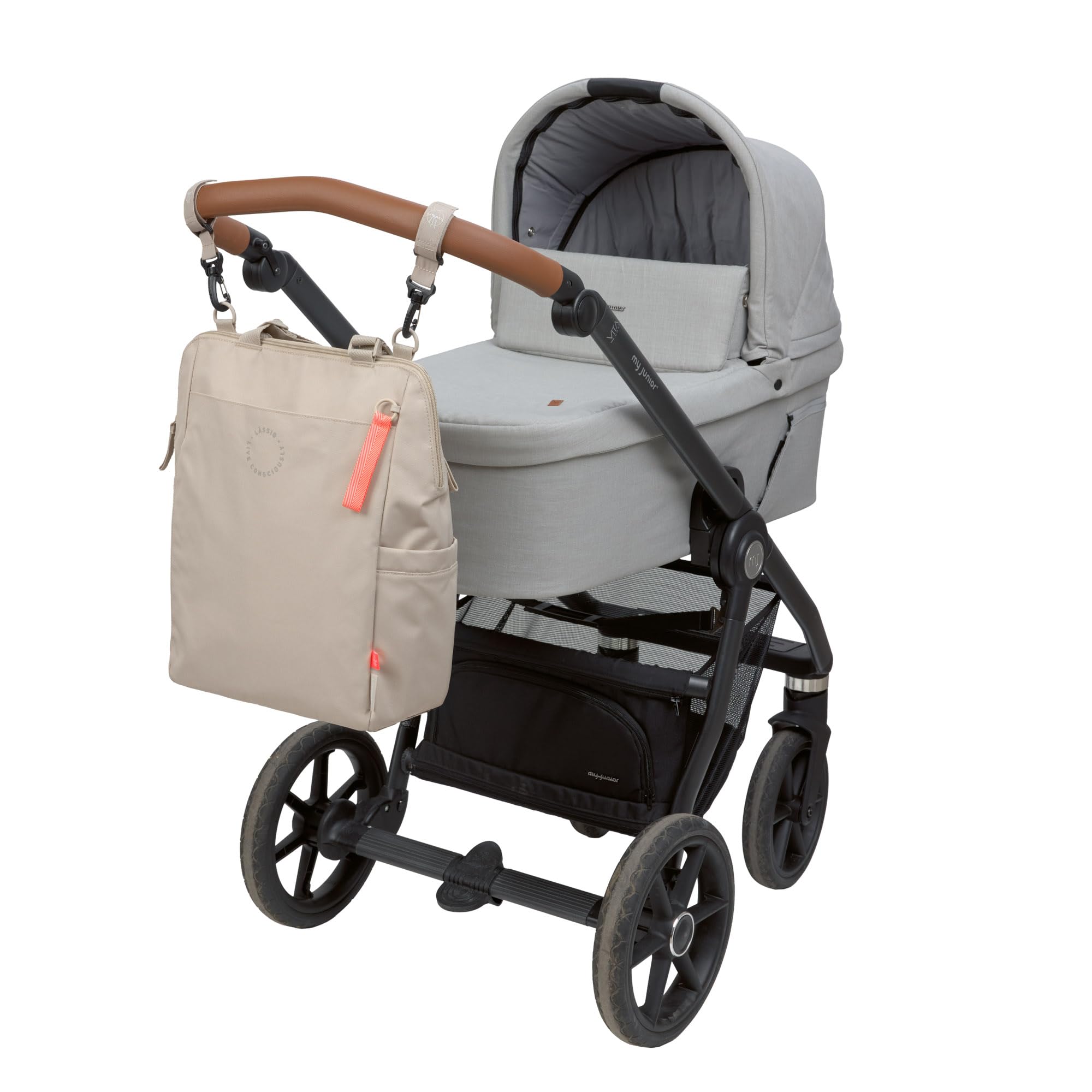 LÄSSIG Baby Wickelrucksack Wickeltasche mit Wickelunterlage, Kinderwagenbefestigung, Netztasche