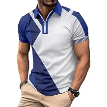 DEEX Mens Polo Shirts Casual Short Sleeve 2026 Button Stylish Summer T Shirt Color Block Golf Slim Fit Shirts with Collar