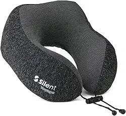 Travesseiro Apoio Encosto de Pescoço Silent para Viagem Ergonômico em Forma de U - Travesseiro ,ótimo para viajar,dormir, relaxar em casa e no trabalho (Preto Mesclado)
