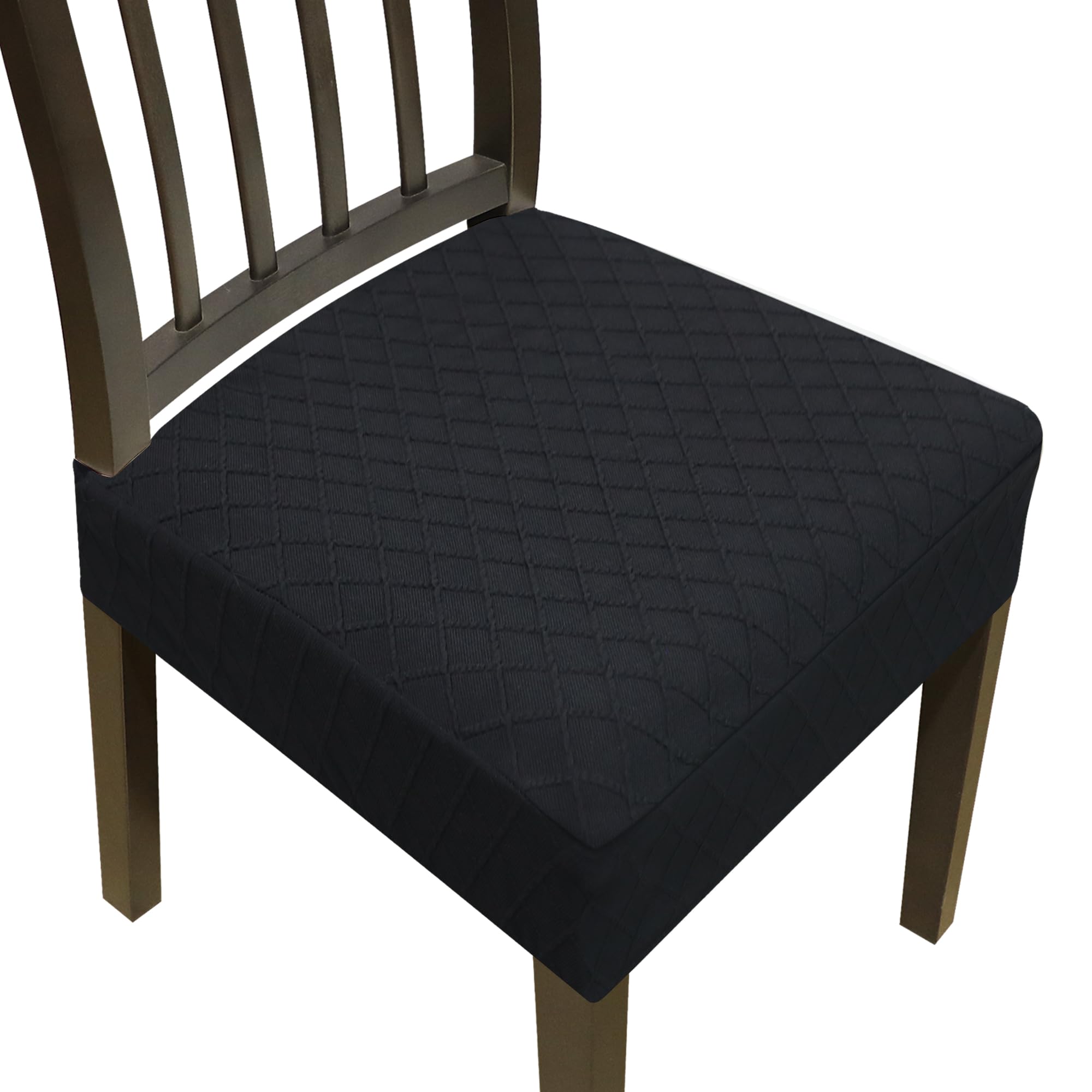 DREAHOTEXTIL Stretch Seat Covers for Dining Room Chairs Set of 6,Dining Chair Covers, Jacquard Kitchen Chair Covers,Removable Washble Dining Room