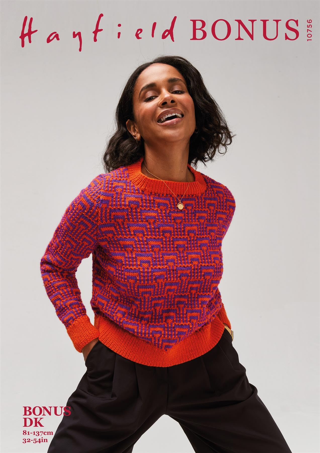 Hayfield Bonus DK Knitting Pattern - 10756 Ladies Sweater