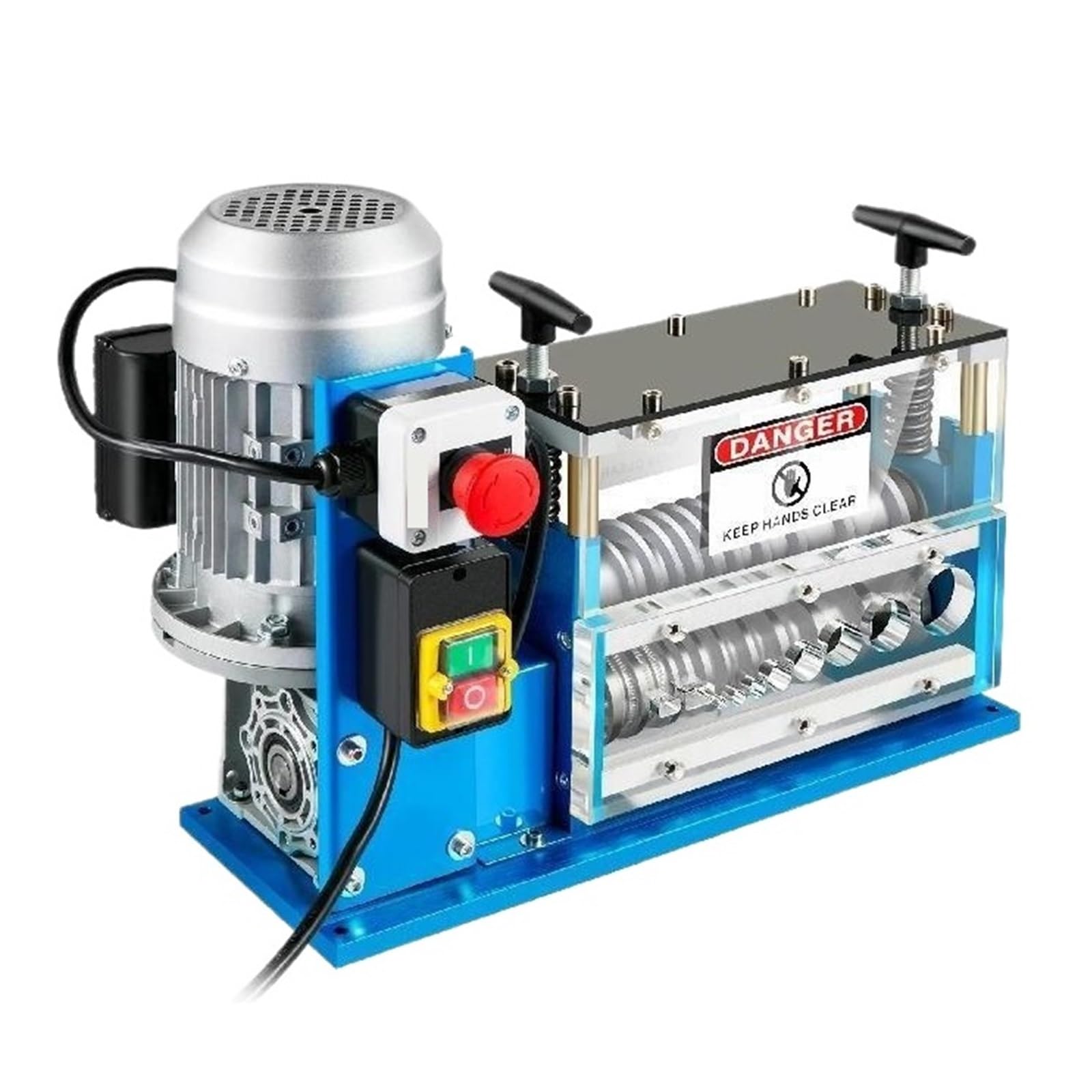 Electric Wire Stripping Machine Cable Stripper 1.5-38mm 11 Channels Acrylic + Aluminum Blade for Scrap Copper Recycling Rápido y preciso(370W)