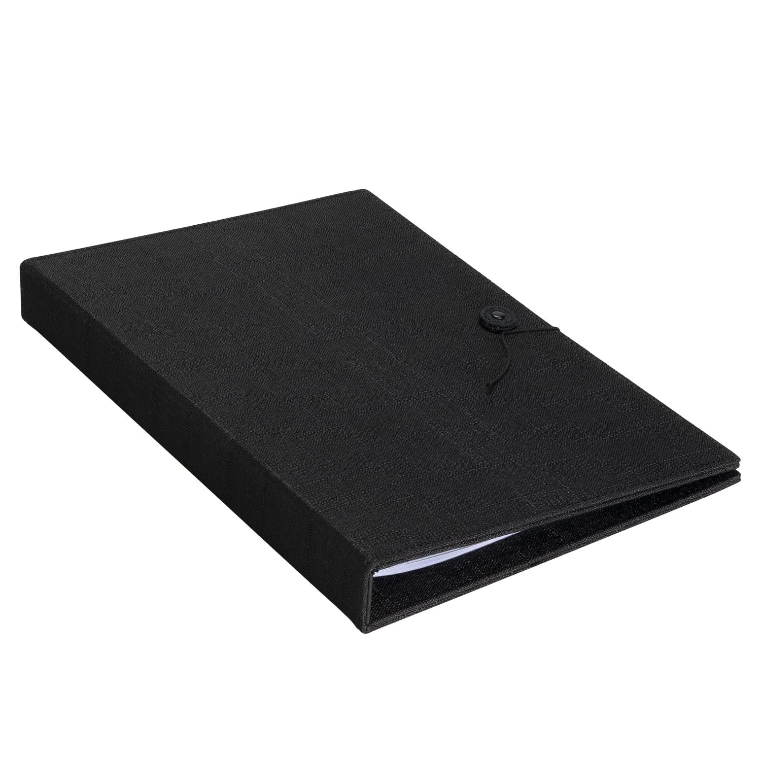 EUROPEL Menühalter - A4 Dokumentenmappe für Restaurants, Hotels, Cafés und Bars - Präsentationsbuch mit transparenten Taschen (6 Taschen, 12 Seiten), Schwarz