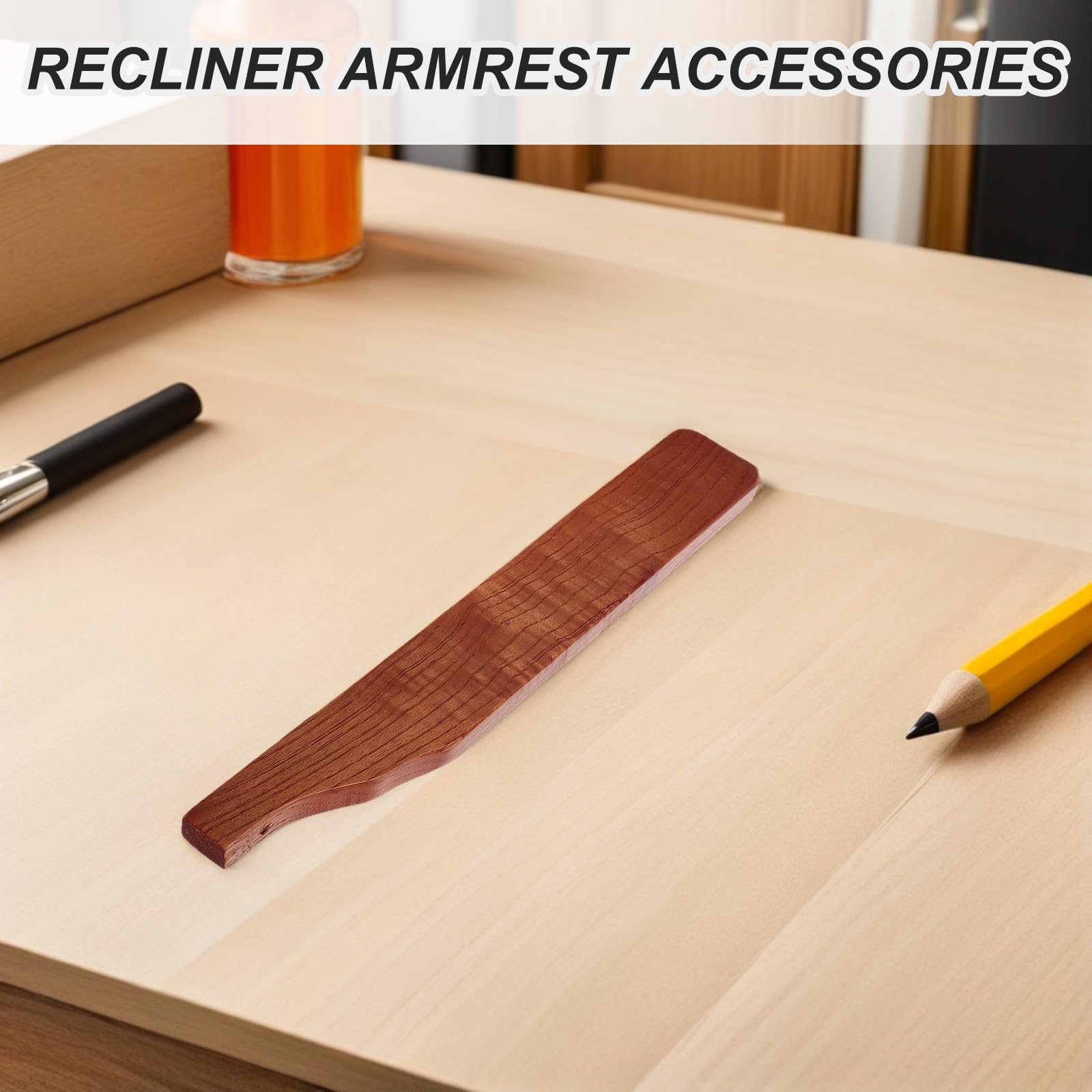 EXCEART Braccioli per Sedia Reclinabile in Legno Supporto in Ferro, 2 Pezzi Resistenti alla Deformazione, Compatibilità per Balcone e Ufficio Lounge