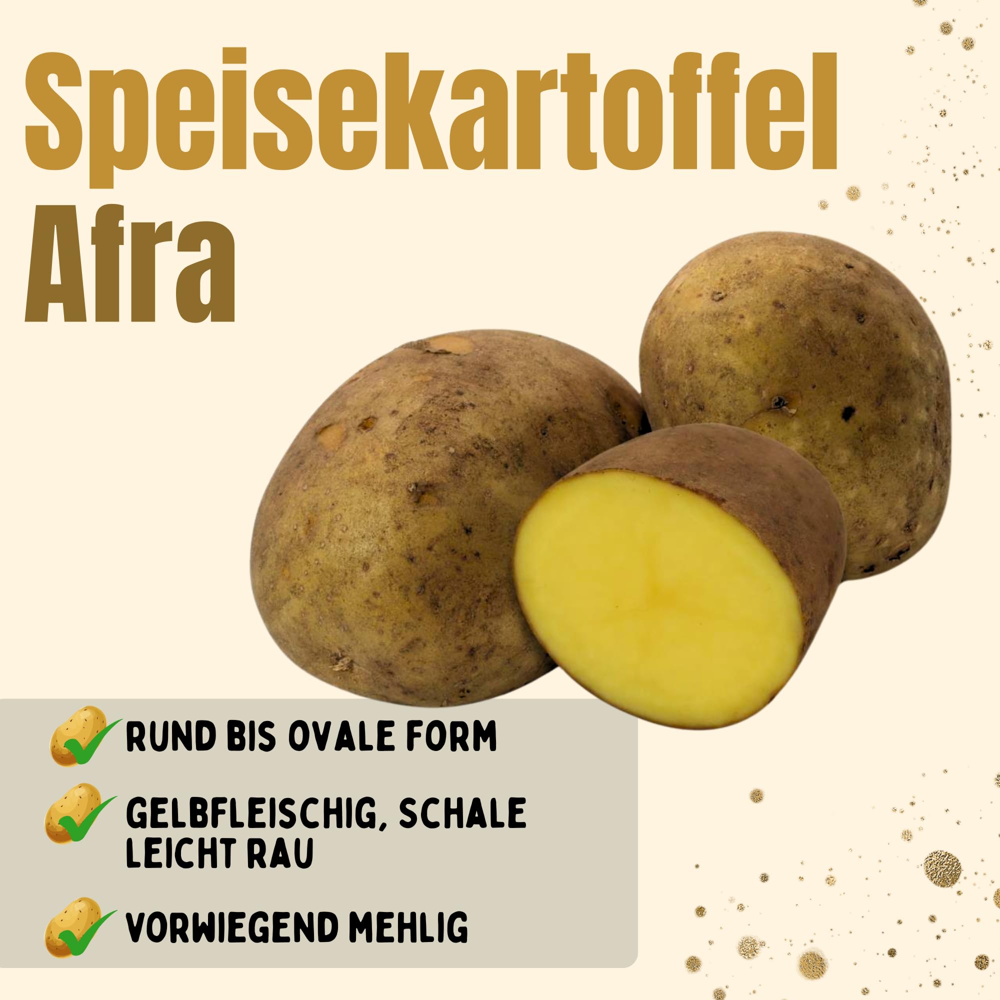 FRUCHTVERSAND24® Speisekartoffeln Afra 12,5kg | feiner mehliger Geschmack | gelbfleischig | für Back- Ofenkartoffeln, Klöße & Knödel, Pommes, Püree, Salzkartoffeln, Suppe | sehr lagerfähig