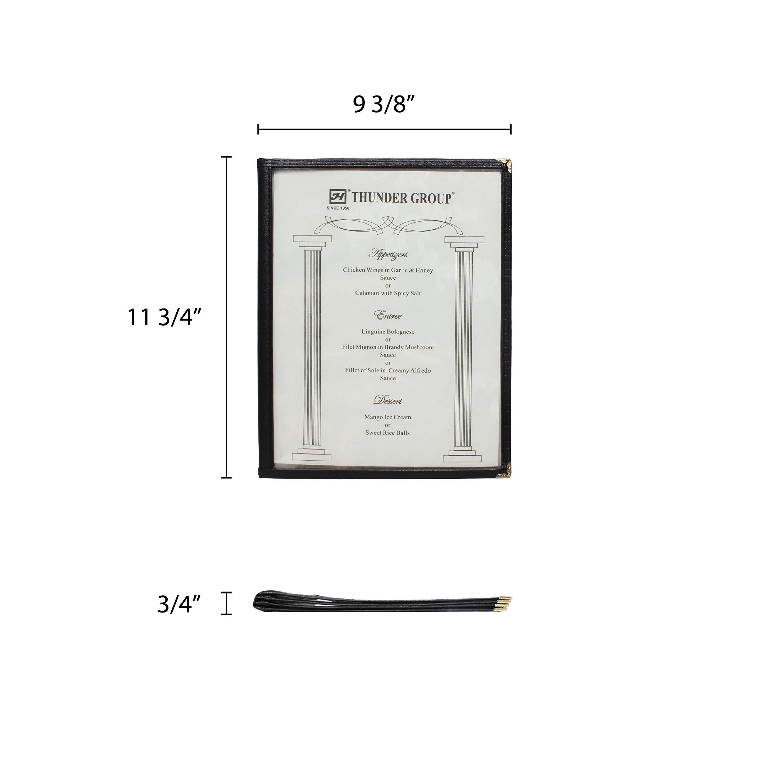 Winco Black Single Menu Cover [PMC-5K]