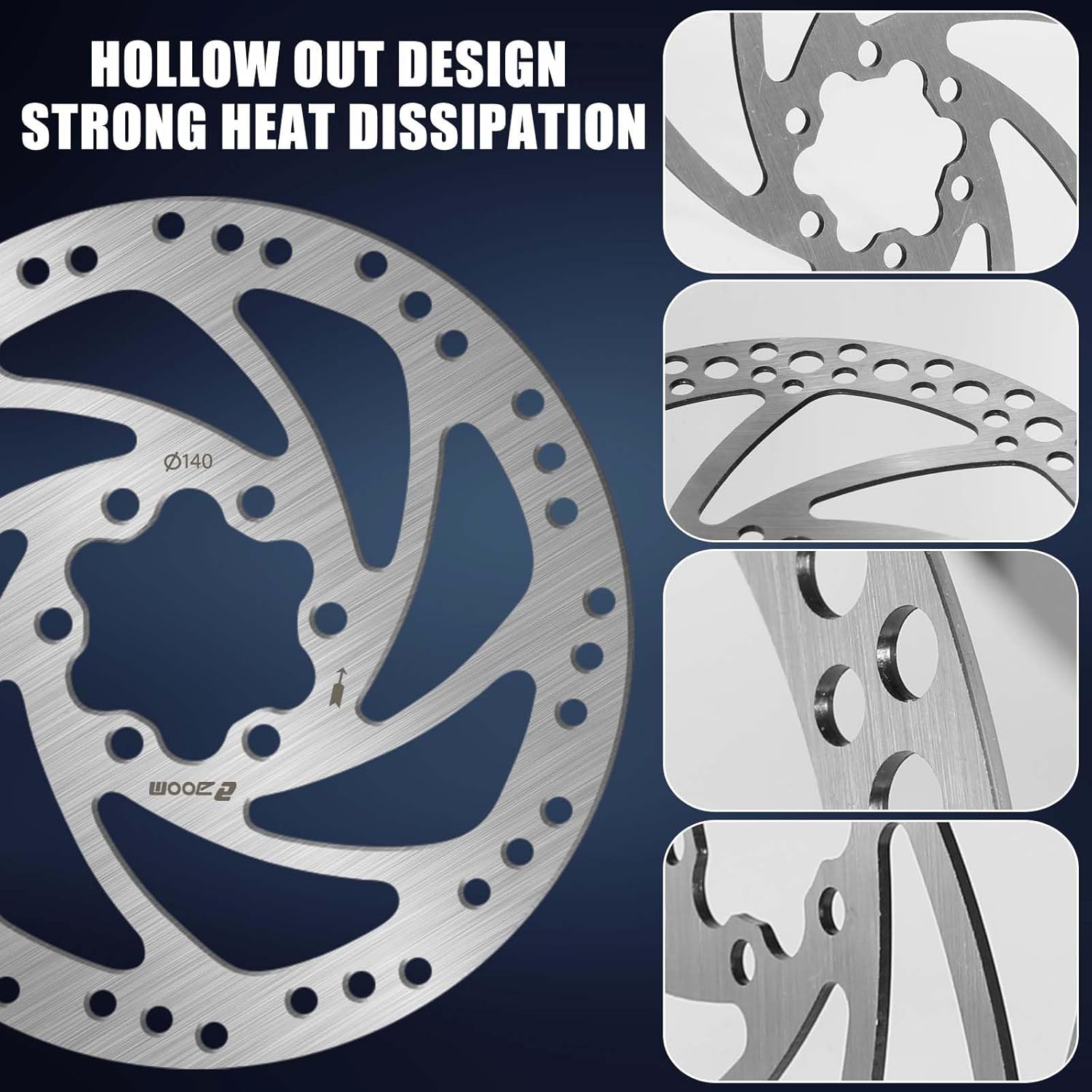 BUCKLOS 2 Pairs BL-02S Disc Brake Pads for Ceramic Shimano J04C J05A G04S G05Ti G05A G05S and 140mm MTB Disc Brake Rotor with 6 Bolts