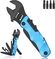 Vista 8 de Llave multiherramienta, llave ajustable con destornillador Phillips de cabeza plana, lima de uñas, abrelatas de botellas, depósito de Gris