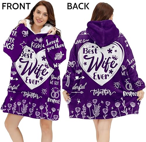 Miniatura 2 de Warmstorey Regalos para mamá, manta con capucha de mamá oso, manta de franela de gran tamaño con capucha para adultos, mujeres, mamá, Esposa