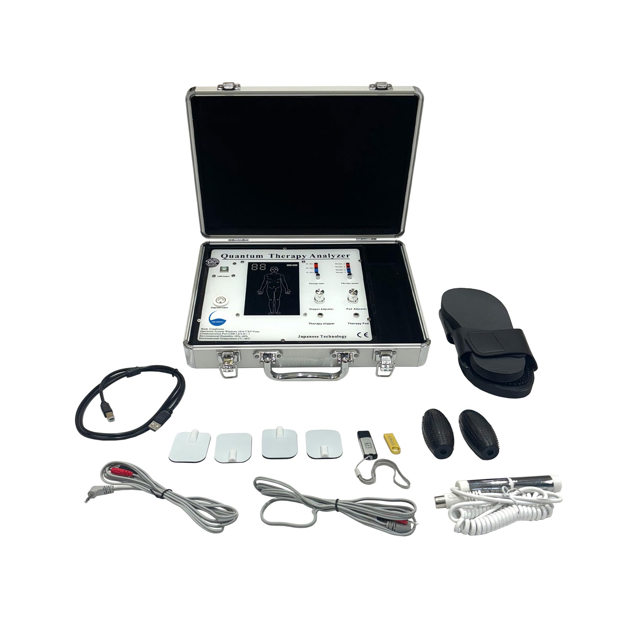 30G Quantum Body Analyzer Therapy Machine for Full Body Checkup Latest Japanese Technology Comes with Rod, Slipper, Ball or Patches 4 Modes Tens Therapy Generate 55 Reports (Women, Men, Children) Work in Windows 10-image-37