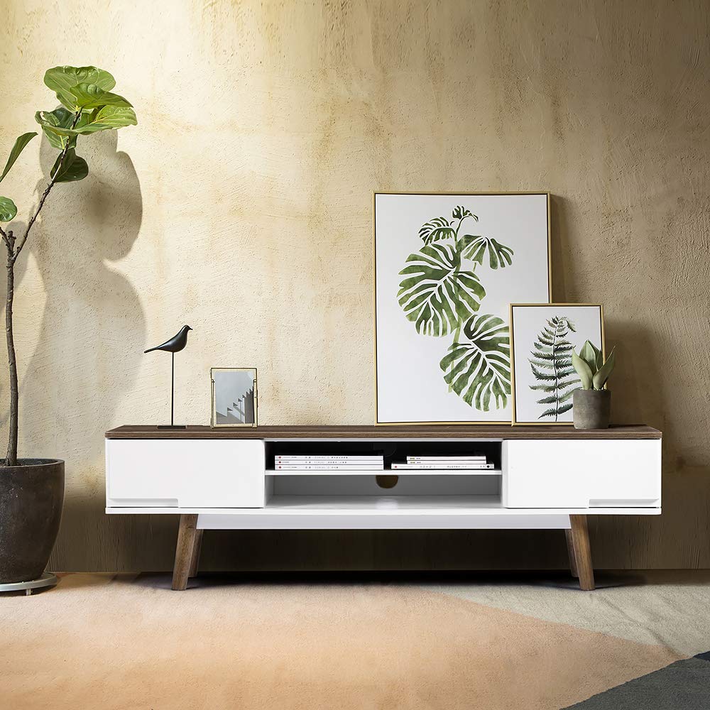 ChooChoo Mid Century Modern TV Stand, Retro TV Console, Wood TV Stand