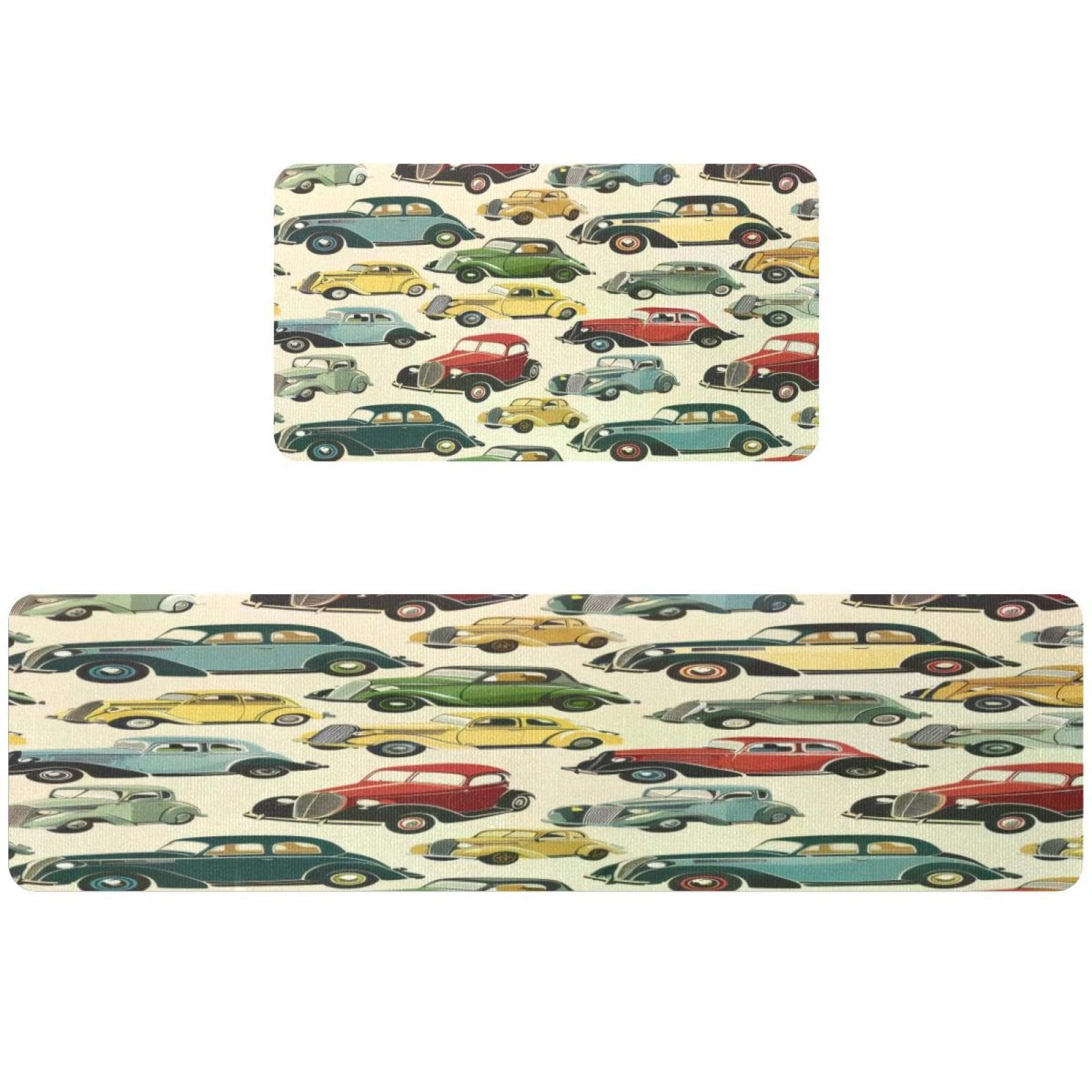 Tapete de cocina alfombra lavable antideslizante retro para cuarto de lavado