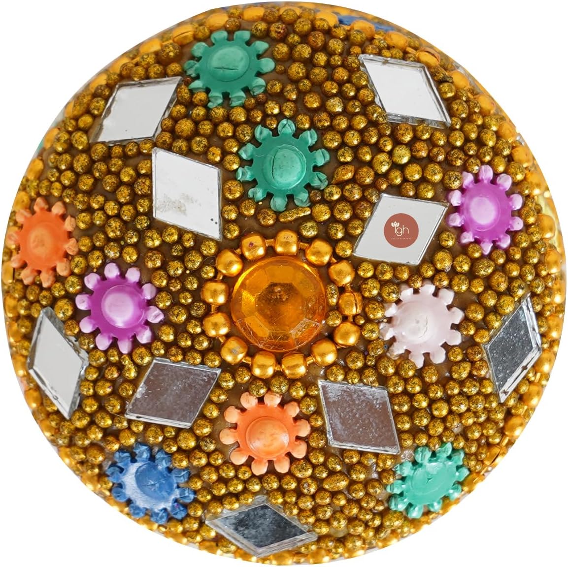 Handcrafted Lakh Sindoor/Roli/Kumkum Dibbi-Set of 24 Pcs Round Boxes in Multi-Color Ideal for Pooja, Favors, & Return Gifts