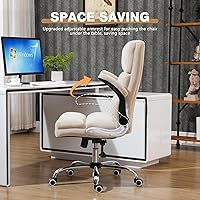 Vista 6 de ECOTOUGE Silla de oficina ejecutiva, ergonómica de terciopelo, silla de escritorio cómoda, silla de computadora con respaldo alto con ángulo