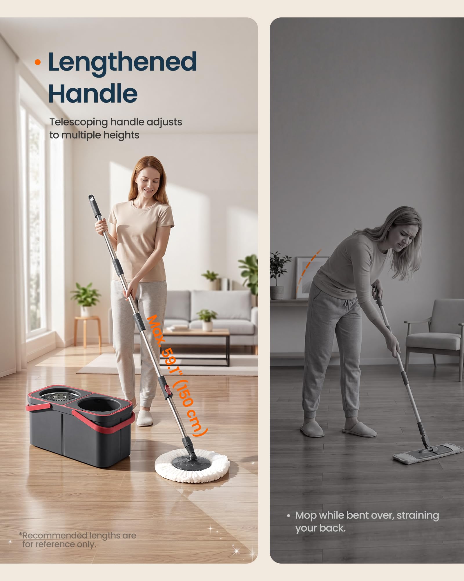 SONGMICS Spin Mop & Bucket - Clean & Fresh! -5