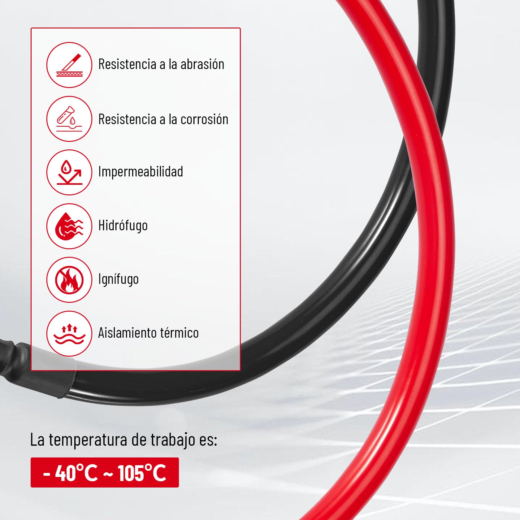 CarBole Cable de Batería 35mm²,2AWG,50cm,Cables Bateria,Hilos de Cobre Estañado y Terminales de Cobre Estañado con Excelente Conductividad Eléctrica para Automóvil,Camión, Moto,RV,Marino
