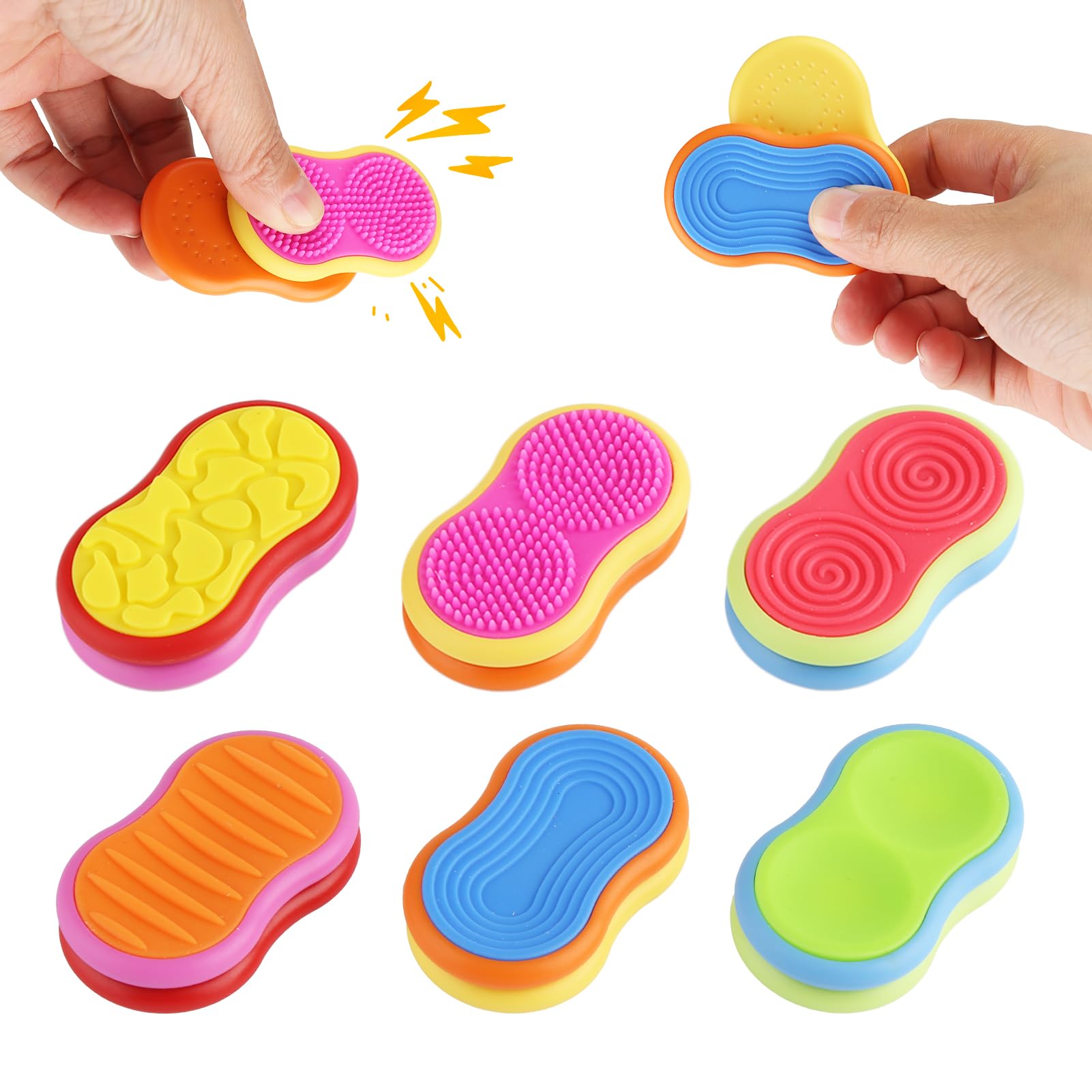 6 Pcs Magnetic Fidget Slider Toys for Kids and Adults, Sensory Stones for Autism and ADHD, Quiet Anxiety Relief Worry Stones, Portable Desk Fidgets for Office School Travel