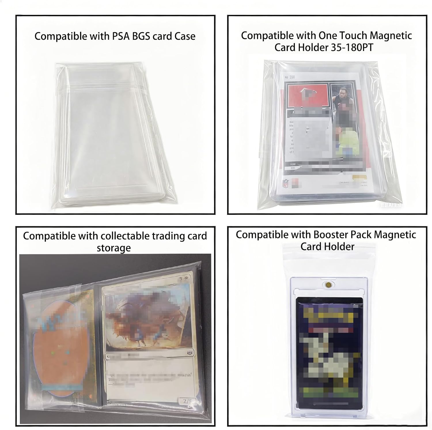 Booster Pack Protector Sleeves,Apply Booster Pack case Card Acrylic Protector Storage Boxes Sleeve, Prevents Scratches,dust Scrapes Booster Pack Collectibles (Booster Pack Sleeves)