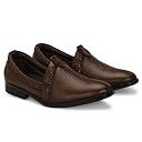 LAUREL FASHION FEVER Men's Leather Mojaris | Traditional Ethnic Footwear | PU Sole | Stylish & Comfortable (F-N-007-BRN-6) Brown gallery image