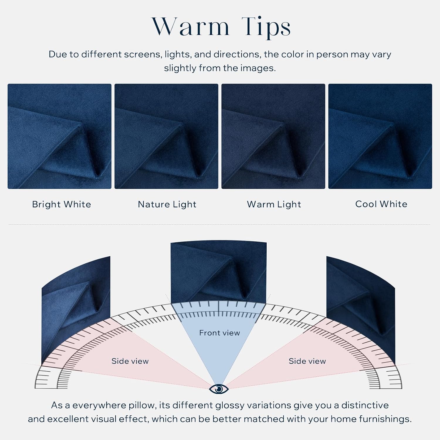 Phantoscope Pack of 2 Velvet Decorative Throw Pillow Covers Soft Solid Square Cushion Case for Couch Navy Blue 18 x 18 inches 45 x 45 cm