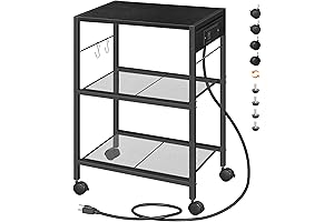 HOOBRO Industrial Printer Stand in a Sleek Black Finish