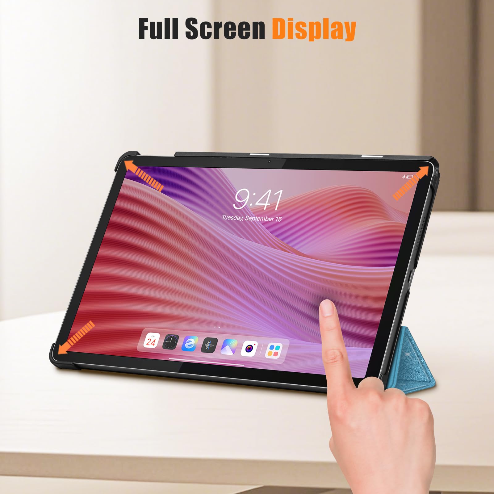 FINTIE Etui dla Lenovo Tab 10,1 cala 2025 (TB-311FU / TB-311XU), ultracienkie, ze sztucznej skóry, z funkcją automatycznego wyłączania, funkcją podstawki, kolor niebieski jasny