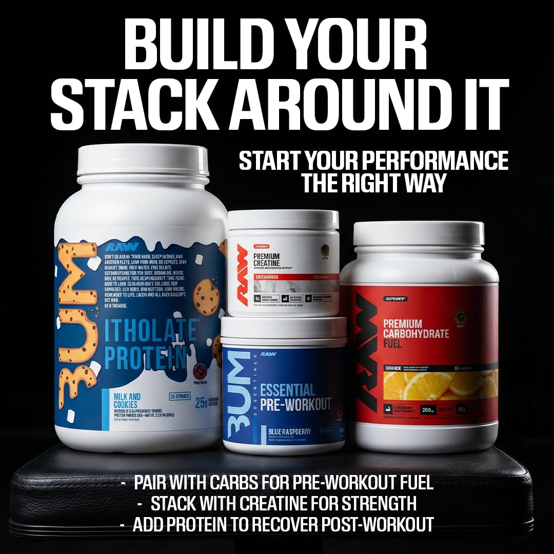 RAW Essential Pre-Workout Powder (Champion Mentality) - Chris Bumstead Sports Nutrition Supplement for Men & Women - Preworkout Energy Powder with Caffeine, L-Citrulline, L-Tyrosine & Beta Alanine — Amazon image 6