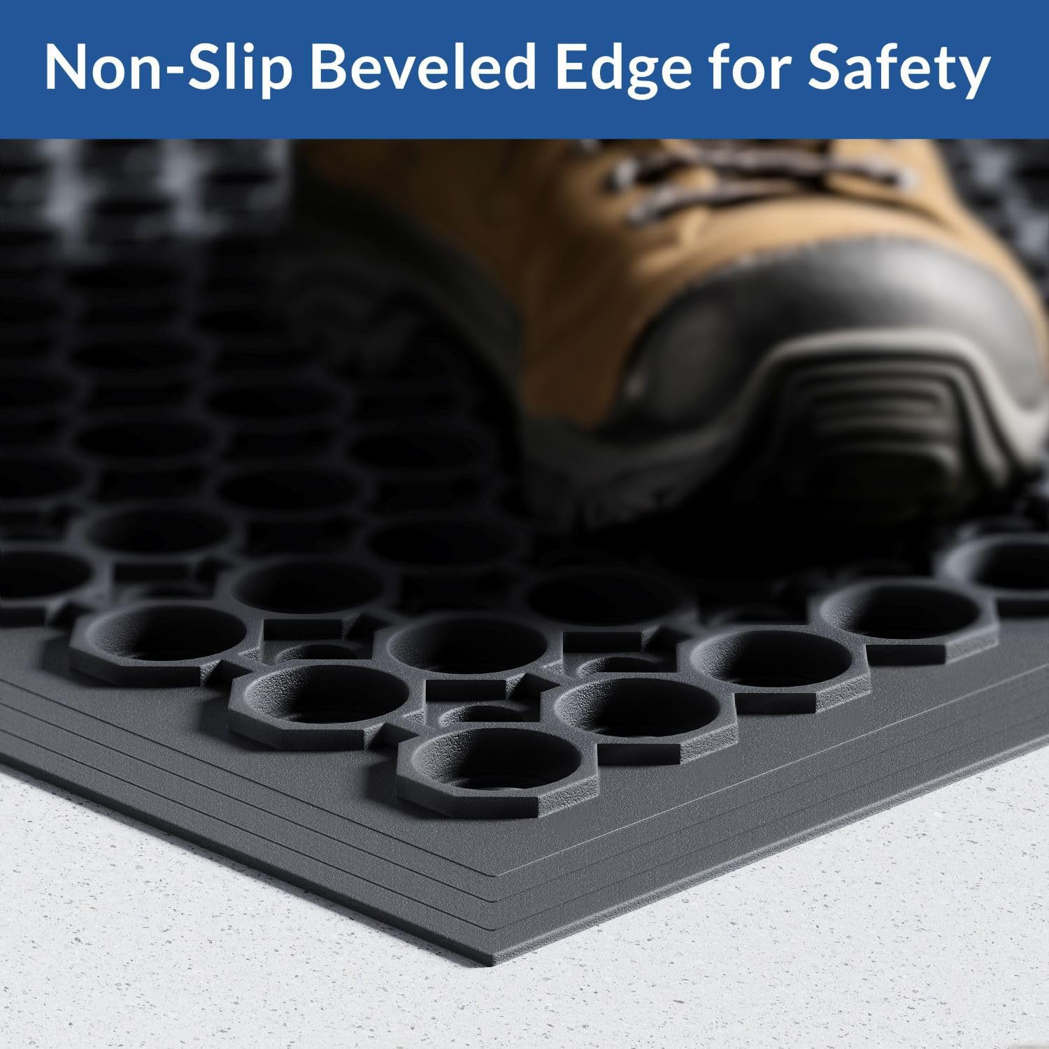 Barnyard Designs Heavy Duty Rubber Door Mats with Drainage Holes - Non-Slip Outdoor Rubber Mat for Kitchen Floor, Bar, Indoor Entrance, Industrial and Commercial Use (17" x 30", 1-Pack)