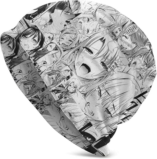 Amazon Co Jp Yila Ahegao アニメビーニー帽 スカルキャップ ブラック ファッション